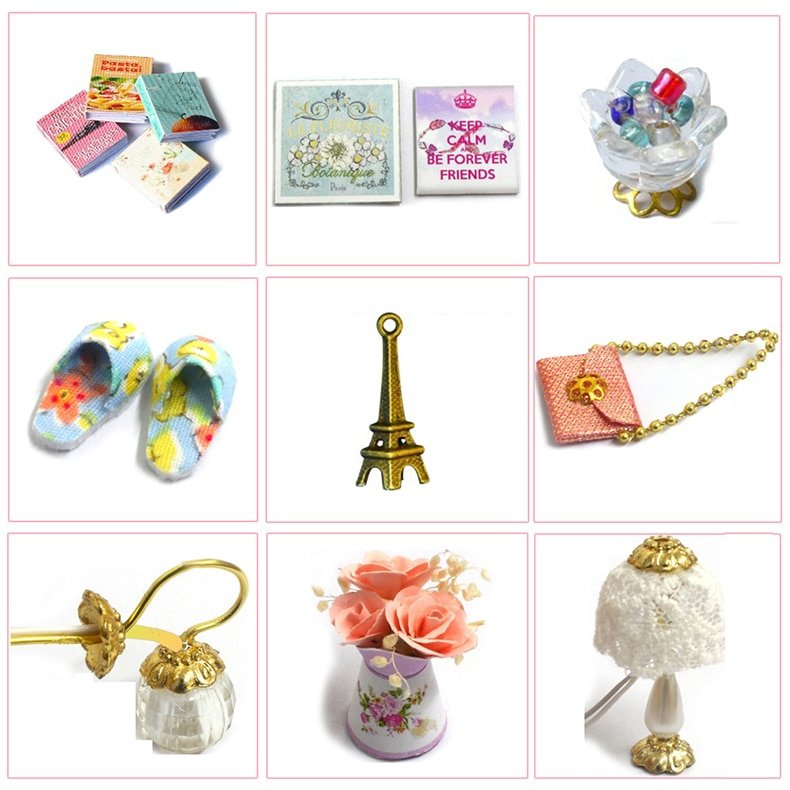 Miniature Wooden DIY Doll House for Children - Bilde 8